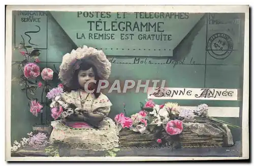 Cartes postales Fantaisie Enfant Telegramme