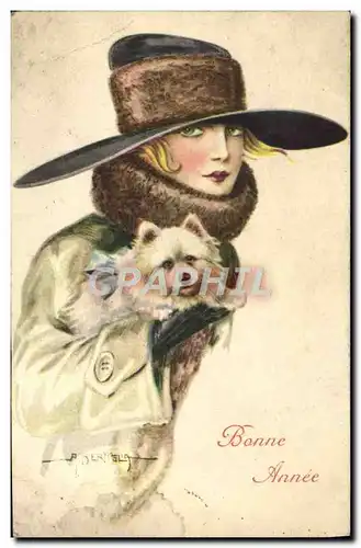 Cartes postales Fantaisie Femme Chien