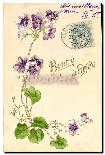 Cartes postales Fantaisie Fleurs Bonne Annee