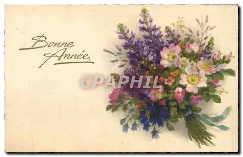 Cartes postales Fantaisie Fleurs Bonne Annee