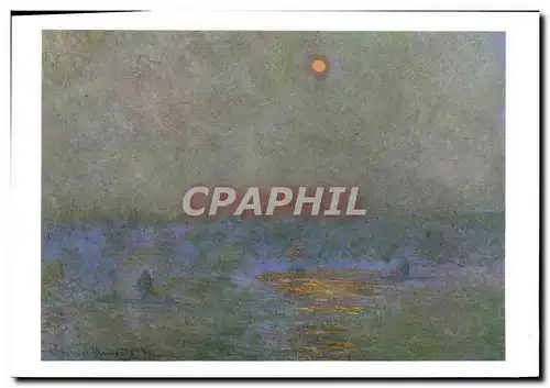 Cartes postales moderne Claude Monet Waterloo Bridge Le soleil dans le brouillard