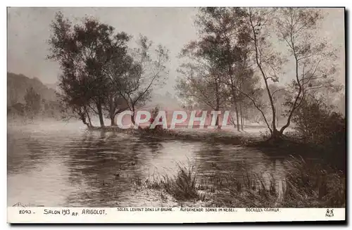 Cartes postales Fantaisie Salon 1913 A Rigolot Soleil levant dans la brume