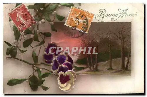 Cartes postales Fantasie Bonne Annee Fleurs