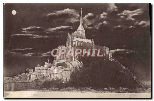 Cartes postales Le Mont Saint Michel Cote Nord au Clair de Lune