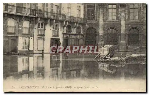 Cartes postales Inondations De Paris Janvier 1910 Quai Conti