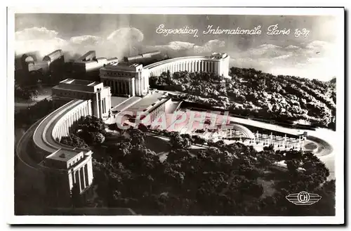 Cartes postales Exposition Internationale Paris 1937 Le palais du Trocadero et les bassins