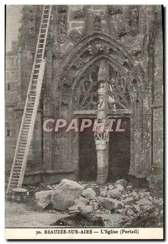 Cartes postales Beauzee Sur Aire L'Eglise Portail Militaria