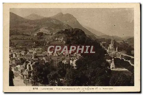 Ansichtskarte AK Lourdes Vue Panoramique Sur Le Calvaire et la basilique