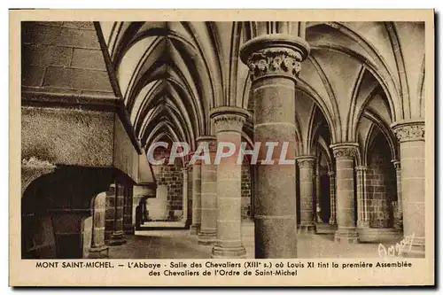 Cartes postales Mont Saint Michel Labbaye Salle des chevaliers