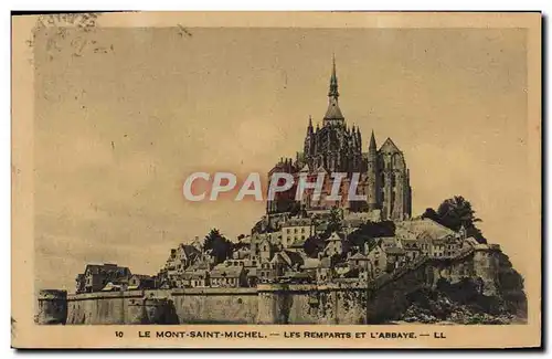 Ansichtskarte AK Le Mont Saint Michel Les Remparts Et l&#39abbaye