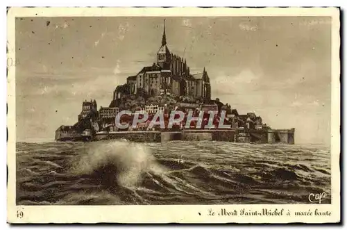 Ansichtskarte AK Le Mont Saint Michel a maree haute