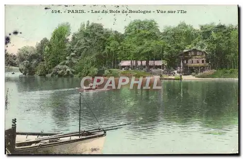 Ansichtskarte AK Paris Le Lac Du Bois De Boulogne Vue sur l&#39ile