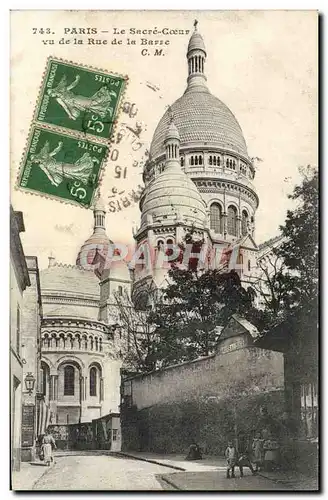 Cartes postales Paris Le Sacre Coeur vu de la rue de la Barre Enfants