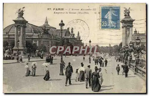 Ansichtskarte AK Paris Avenue Alexandre III Empereur de Russie Rusia