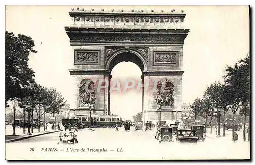 Cartes postales Paris L&#39Arc de Triomphe Autobus