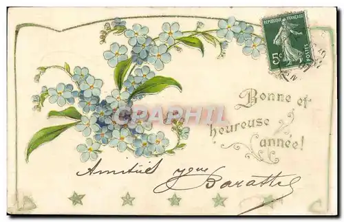 Cartes postales Bonne et Heureuse Annee Fleurs