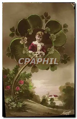 Cartes postales Fantaisie Enfant Trefle