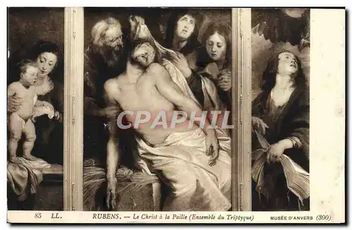 Ansichtskarte AK Rubens Le Christ a la Paille Ensemble du tryptique Musee D&#39Anvers