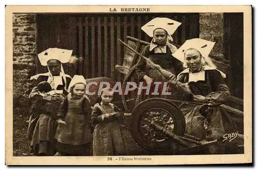 Cartes postales Fileuse Bretonne Folklore