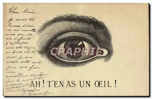 Cartes postales Ah T&#39En as un Oeil