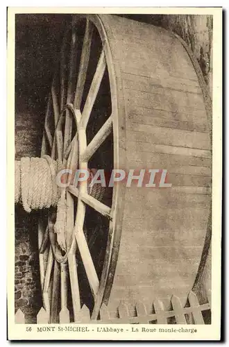 Cartes postales Mont Saint Michel L'Abbaye La Roue Monte charge