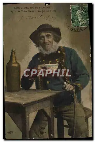 Cartes postales Nos Vieux En Bretagne A Votre Sante Folklore