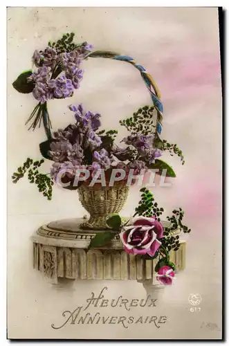 Cartes postales Heureux Anniversaire Fleurs