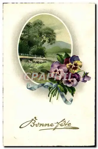 Cartes postales Fantaisie Fleurs Bonne Fete