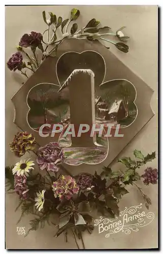 Cartes postales Fantaisie Fleurs Trefle