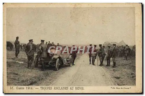 Cartes postales Troupes anglaises au repos Militaria