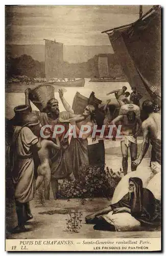 Ansichtskarte AK Puvis de Chavannes Sainte Genevieve ravitaillant Paris Pantheon