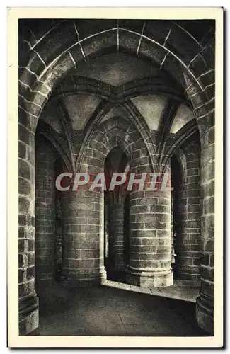 Ansichtskarte AK Mont Saint Michel Crypte des gros piliers Abbaye