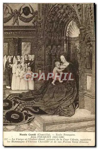 Cartes postales Musee Conde Jean Fouquet La vierge et l&#39enfant Jesus