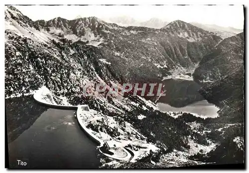 Moderne Karte Vallee D&#39Aure Lac et Barrage de Cap de Long Lac d&#39Oredon Pic d&#39Anglade