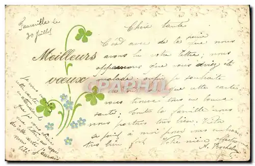 Cartes postales Fantaisie Fleurs Trefles Meilleurs Voeux