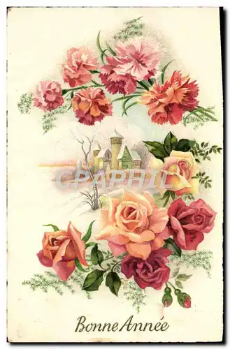 Cartes postales Bonne Annee Fleurs