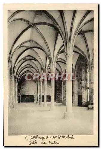 Cartes postales Mont Saint Michel Abbaye Salle des hotes