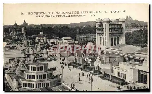 Cartes postales Exposition Internationale Des Arts Decoratifs Paris vue generale sur l&#39esplanade des Invalide