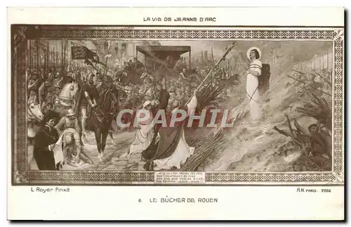 Cartes postales La Vie de Jeanne d&#39Arc Le Bucher de Rouen