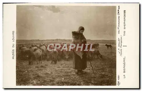 Cartes postales Musee du Louvre Paris JF Millet La bergere Moutons