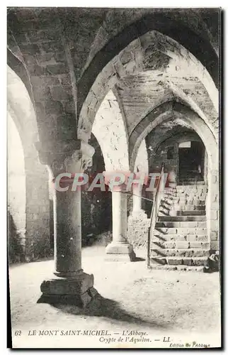 Cartes postales Le Mont Saint Michel L&#39Abbaye Crypte de l&#39Aquilon