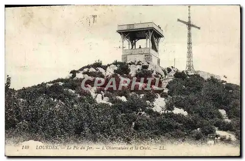 Cartes postales Lourdes Le Pic de Jer L&#39Observatoire et la Croix