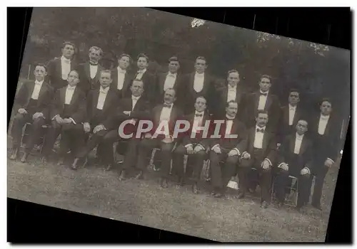 CARTE PHOTO Hommes Musiciens