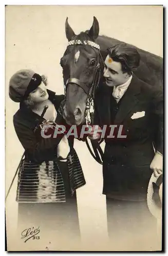 Cartes postales Fantaisie Femme Cheval Cavalier