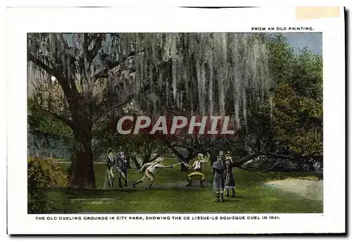 Cartes postales From An Old Painting The old Dueling Grounds in City Park Showing The De Lissue Bouisque Duel Fr
