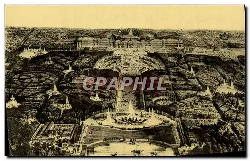 Cartes postales Vue Panoramique Du Chateau Et Des Jardins Versailles