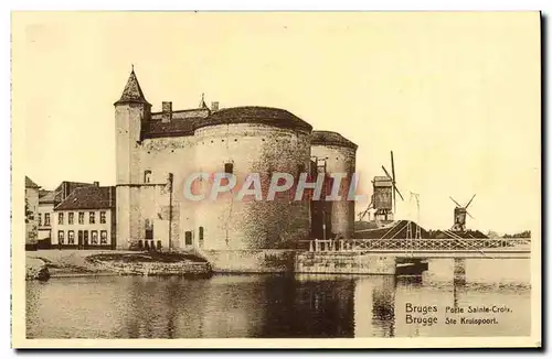 Cartes postales Bruges Porte Saint Croix Moulin a vent