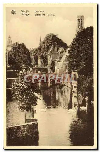 Cartes postales Bruges Quai Vert Cygne