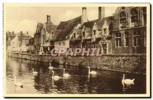 Cartes postales Bruges quai Vert Maison Du Pelican Cygne