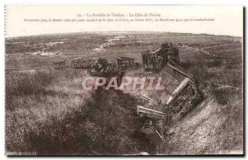 Cartes postales La Bataille De Verdun La Cote Du Poivre Militaria Train